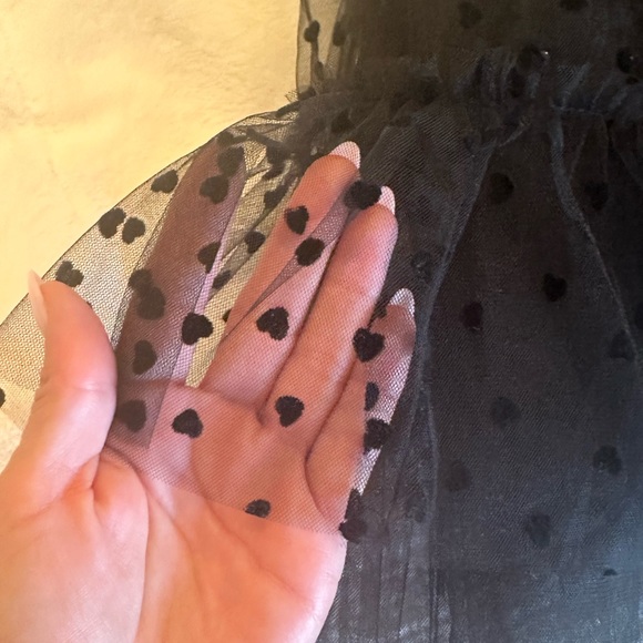 Strapless neckline tulle velvet hearts with ruffles ERAS TOUR REPUTATION - Picture 3 of 5